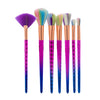 Professional Pack of 7 Rainbow Makeup Foundation Powder Eyeshadow Eyebrow Eyeliner Lip Blending Brushes Kit Set Beauty Tool