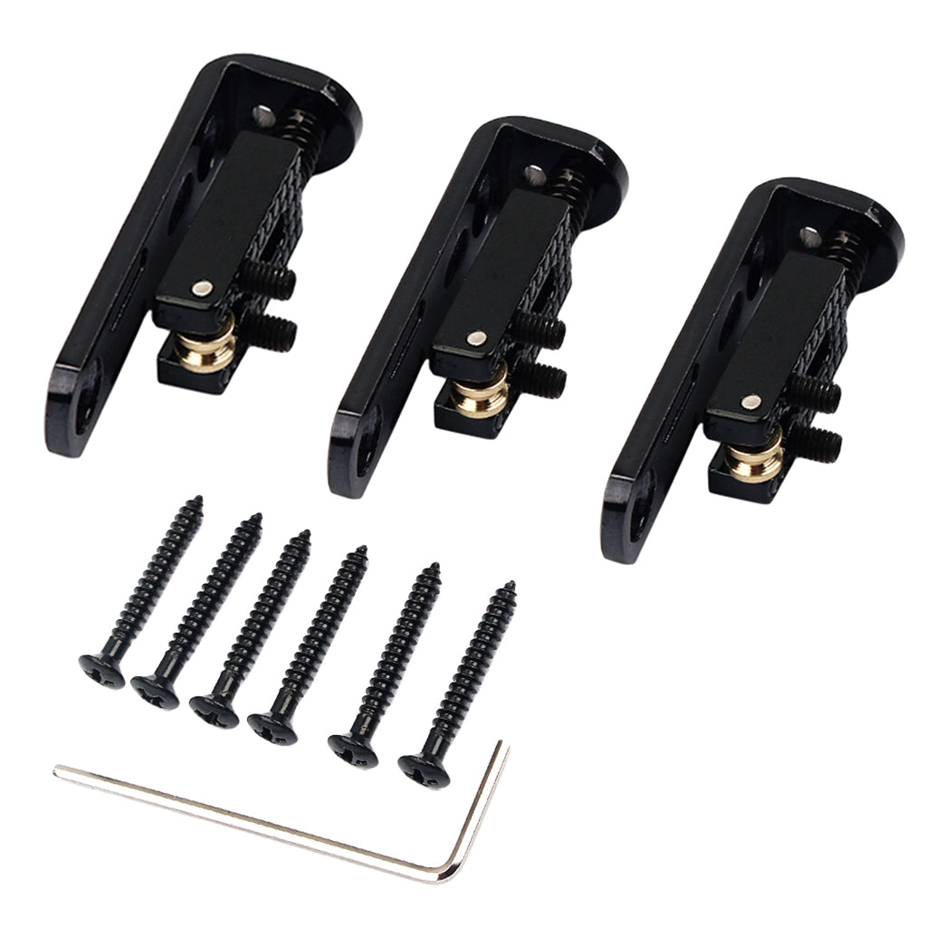 3Pcs Single Guitar Bridge for 3/4/5/6 String Guitar Cigar  Box Banjo Parts Black