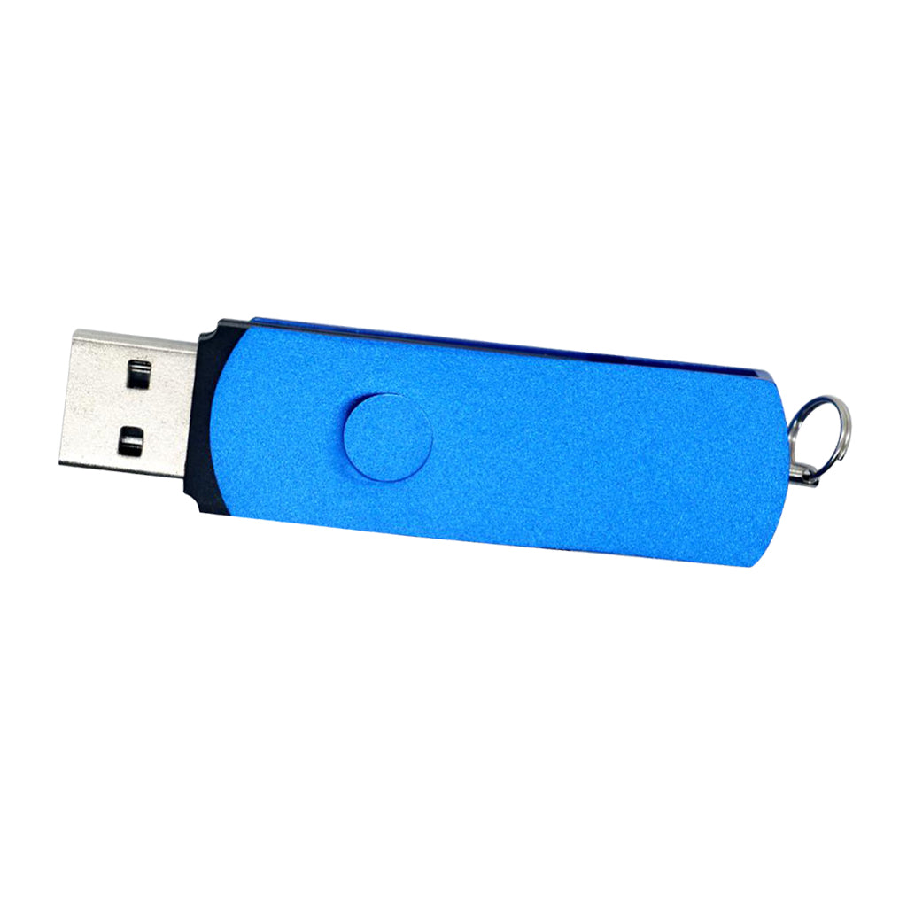 Swivel USB 2.0 Flash Drive Memory Stick Pen Storage Thumb U Disk for PC Notebook Desktop Blue 64G