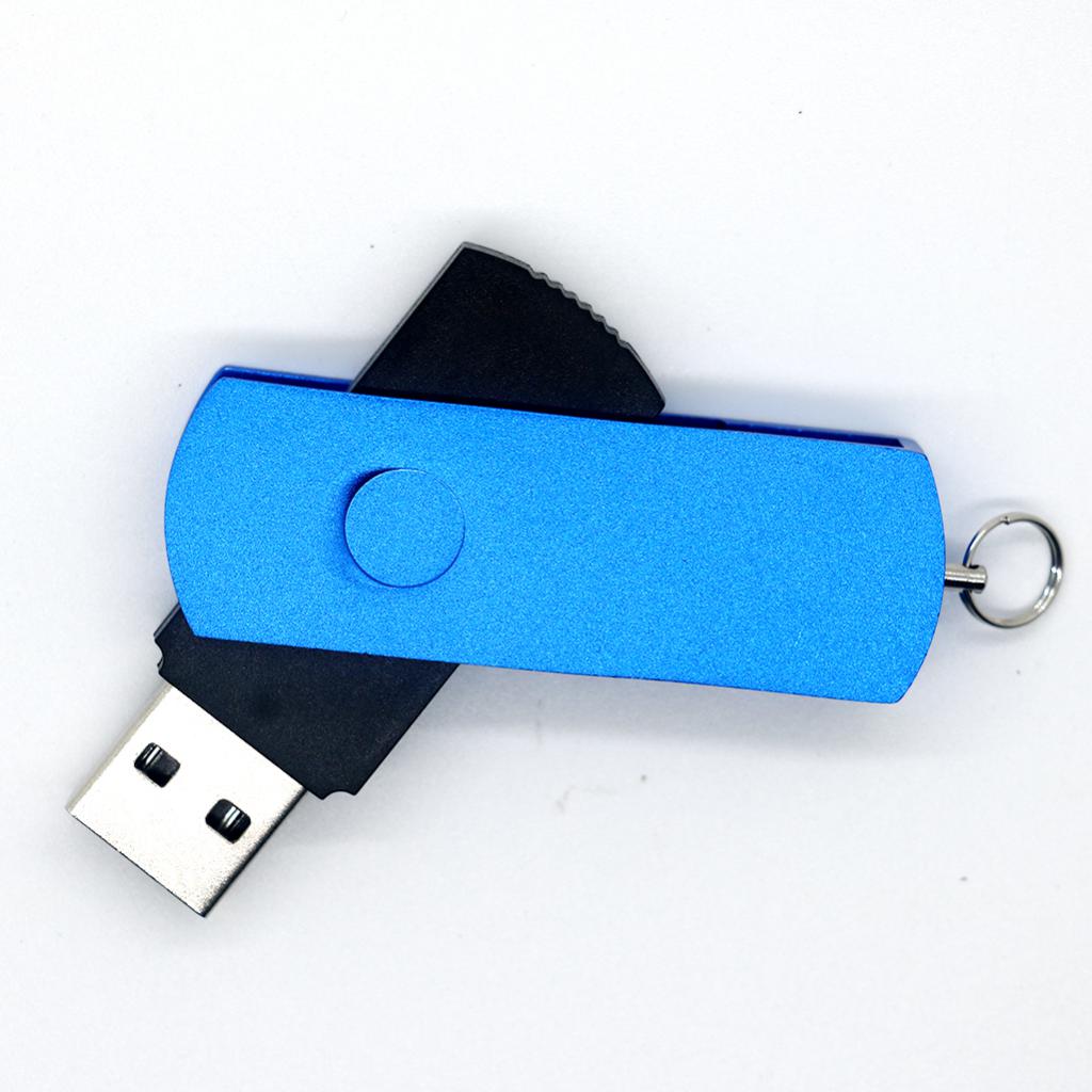 Swivel USB 2.0 Flash Drive Memory Stick Pen Storage Thumb U Disk for PC Notebook Desktop Blue 64G