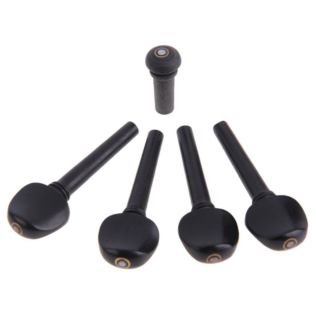 4/4 Violin Part Ebony Tailpiece Wood Bridge Alloy Chinrest Clamp Tuning Peg