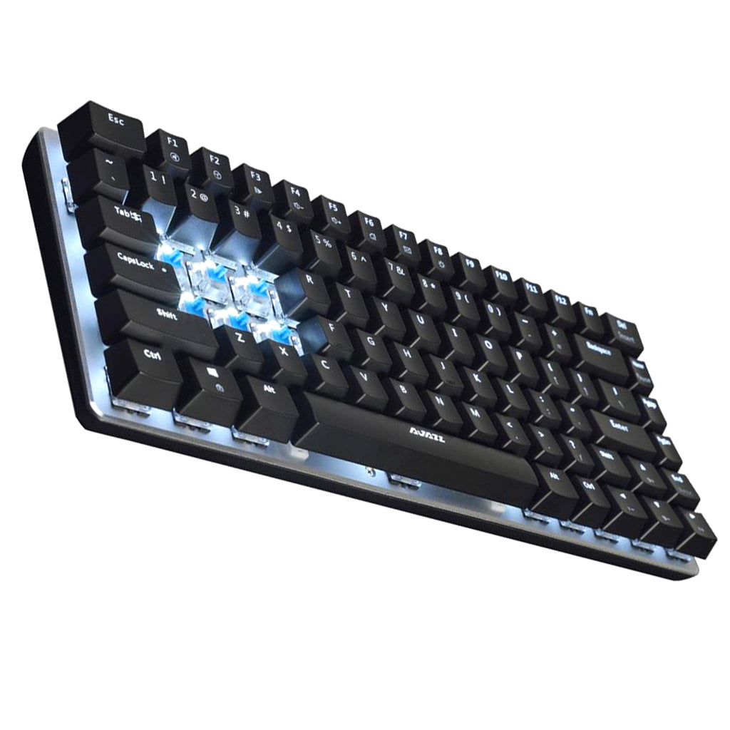 Gaming Keyboard Mechanical Wired Keyboard Black Switch Backlight keyboard 82-Keys Extreme Simple Design for Laptop Black