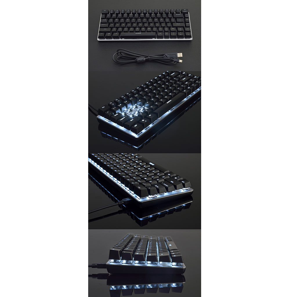 Gaming Keyboard Mechanical Wired Keyboard Black Switch Backlight keyboard 82-Keys Extreme Simple Design for Laptop Black