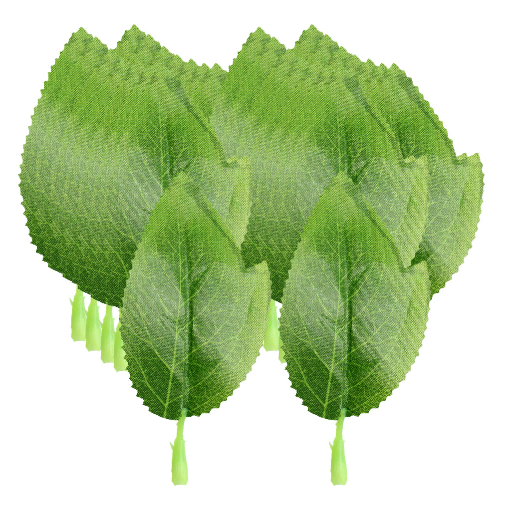50 Pieces Fake Leaves Artificial Rose Leaf Leaves For Bouquet Garland Wedding Decorations