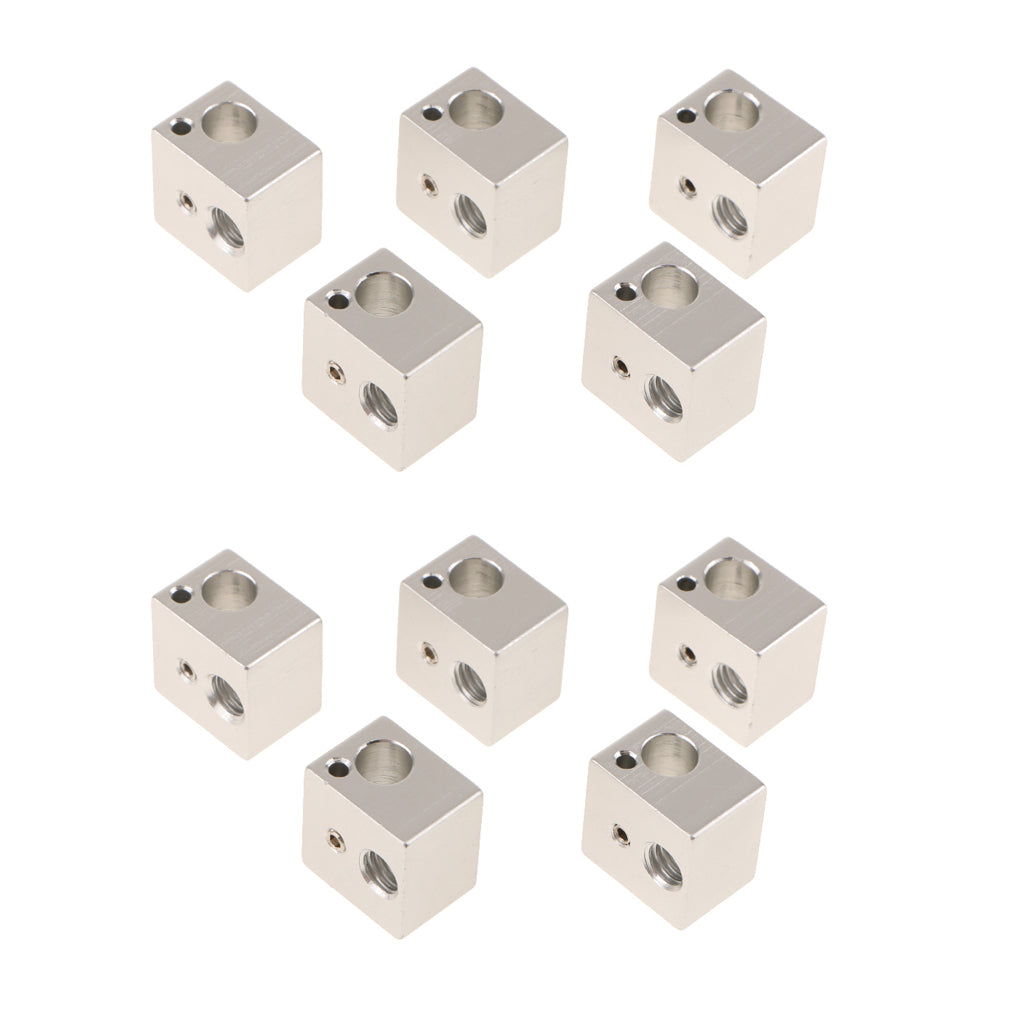 10PCS DIY Heater Block Hot End M6 Nozzle For MK8 RepRap 3D Printer DIY 16x16x12mm MK8