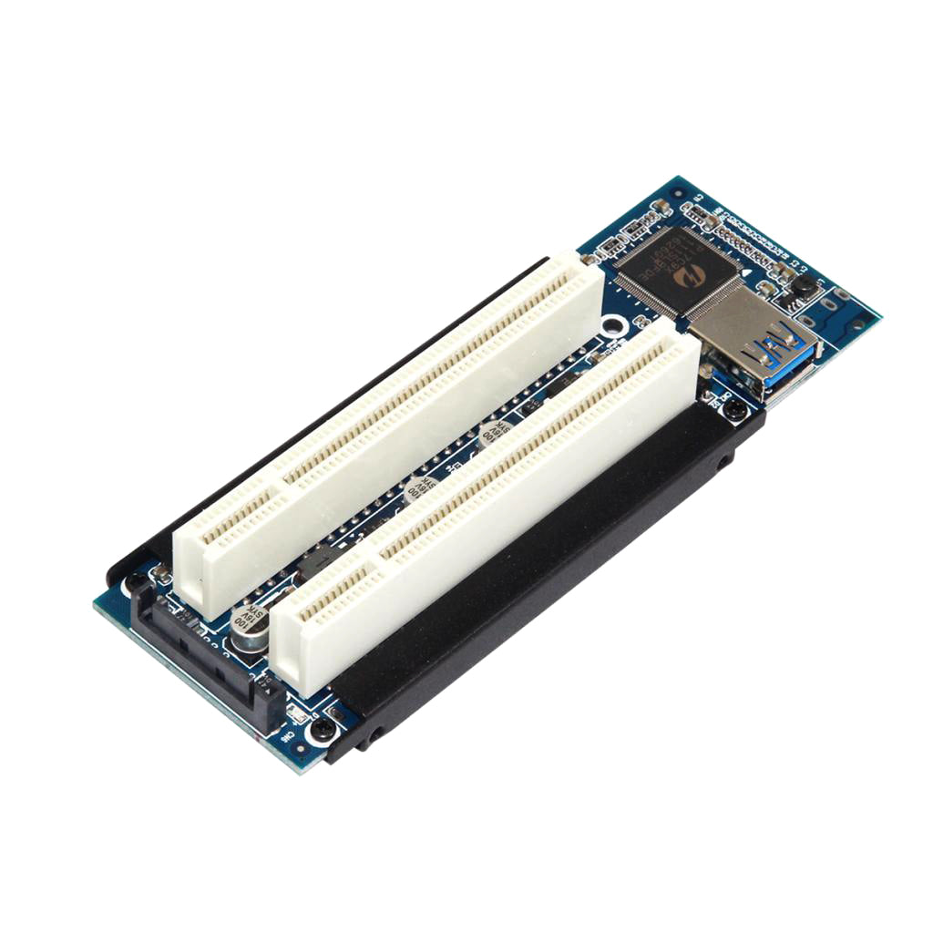 PCI-E Express X1 To Dual PCI Riser Extender Card Adapter With USB 3.0 Cable No drivers required