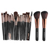 22PCS/SET Professional Convenient Eyeliner Eyebrow Foundation Blending Brush Beauty Supplies Cosmetic Tool Black Coffee