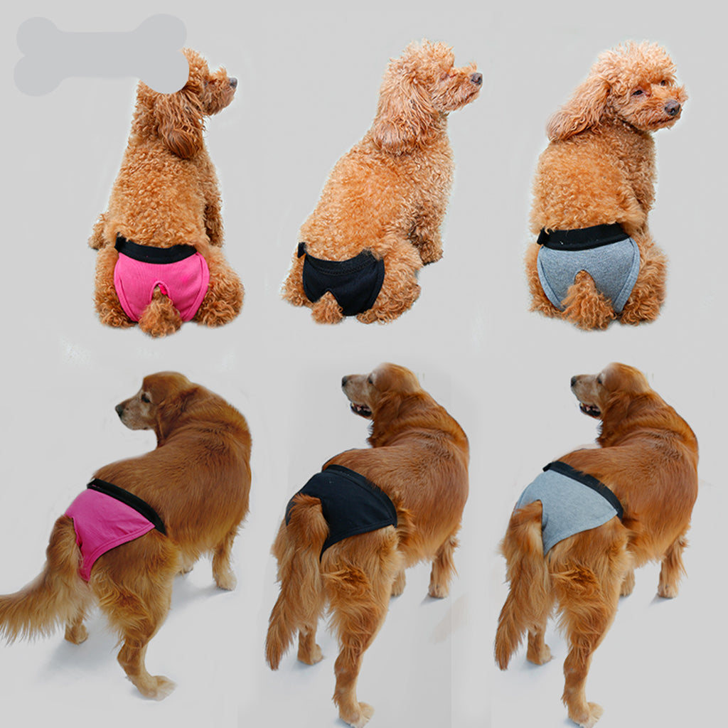 Pet Female Dog Under Clothing Supplies Soft Moisture Breathable Ribbing Classic Physical Pant Sanitary Underwear Rose Red L