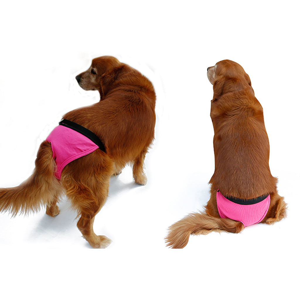 Pet Female Dog Under Clothing Supplies Soft Moisture Breathable Ribbing Classic Physical Pant Sanitary Underwear Rose Red L