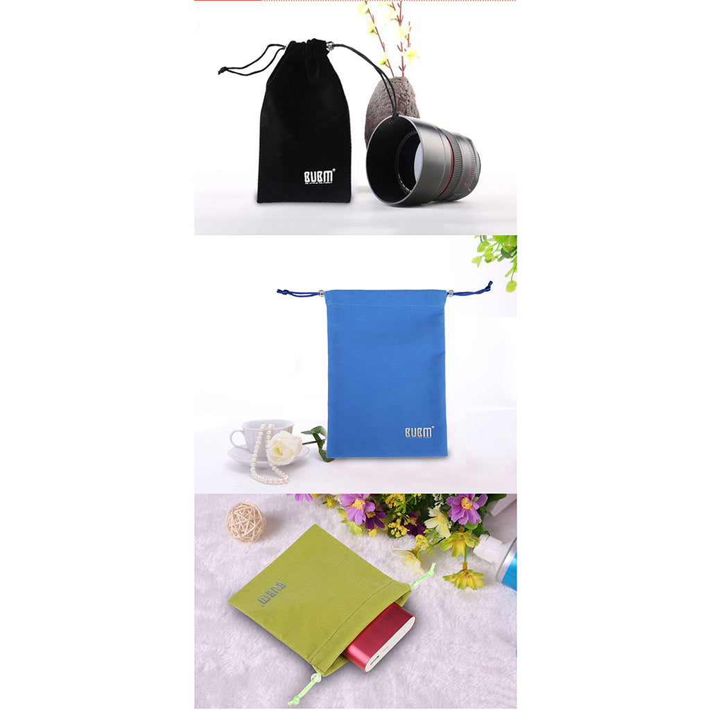 Drawstrap Mobile Phone Flannel Bag Storage bags Single Layer Bundle mini Bags for Smartphones Bags Blue