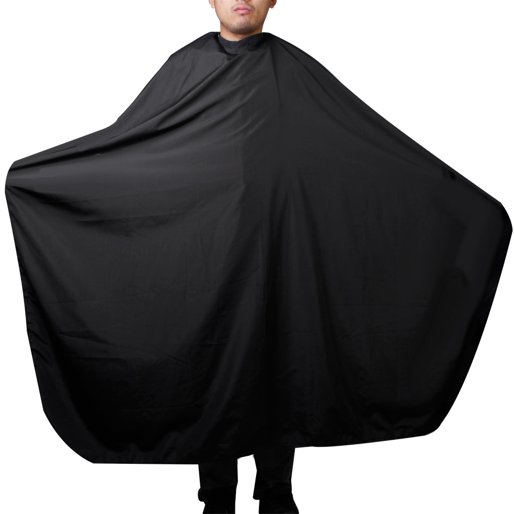 Ultra Thin Lightweight Waterproof Plastic Hair Cape Hairdressing Gown Cloth Cover 150x140cm Black