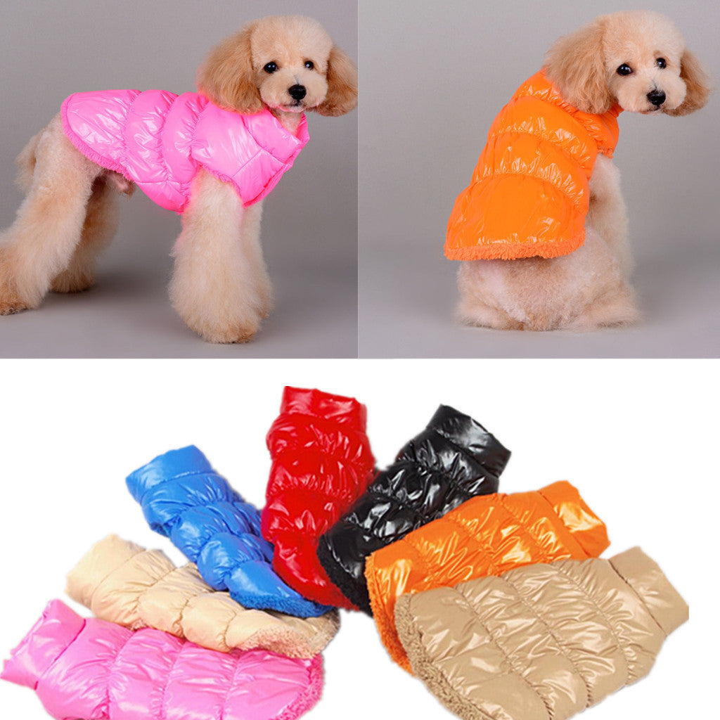 Pet Dog Puppy Cat Clothing Supplies Winter Warm Padded Coat Down Jacket Vest Apparel Outfit Pink 2XL