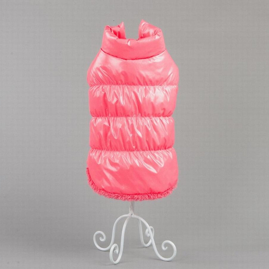 Pet Dog Puppy Cat Clothing Supplies Winter Warm Padded Coat Down Jacket Vest Apparel Outfit Pink 2XL