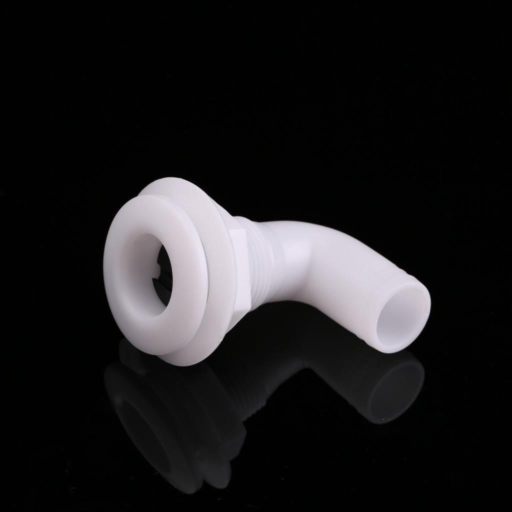 New Boats Parts White Thru Hull Fitting for 1" Hose 90 Ddgree Boating