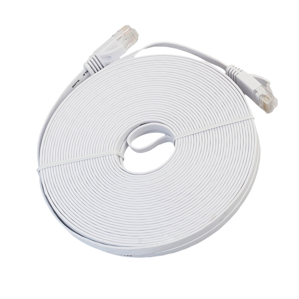 CAT6 Cable Ethernet Lan Network CAT 6 RJ45 Patch UTP Cord Internet White 15 Meters