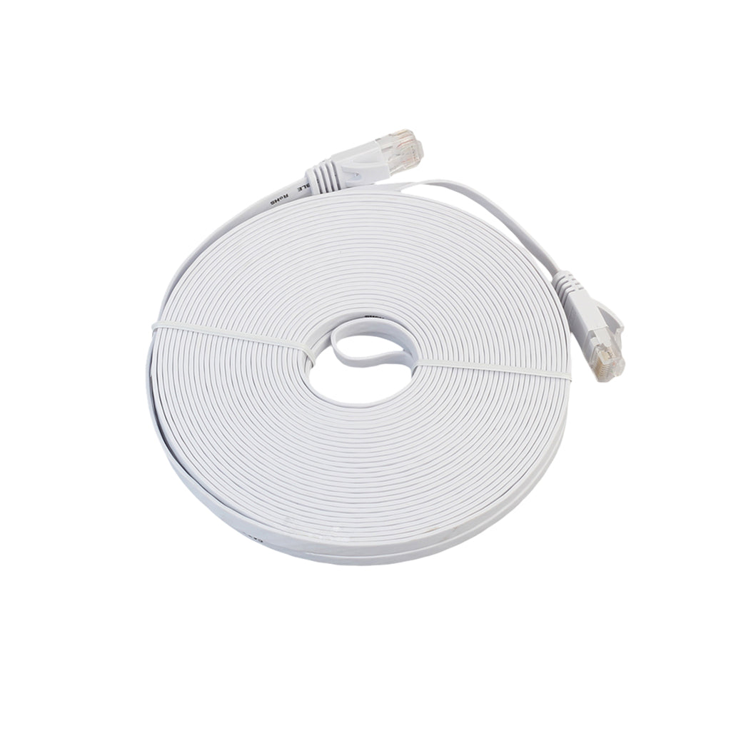 CAT6 Cable Ethernet Lan Network CAT 6 RJ45 Patch UTP Cord Internet White 15 Meters