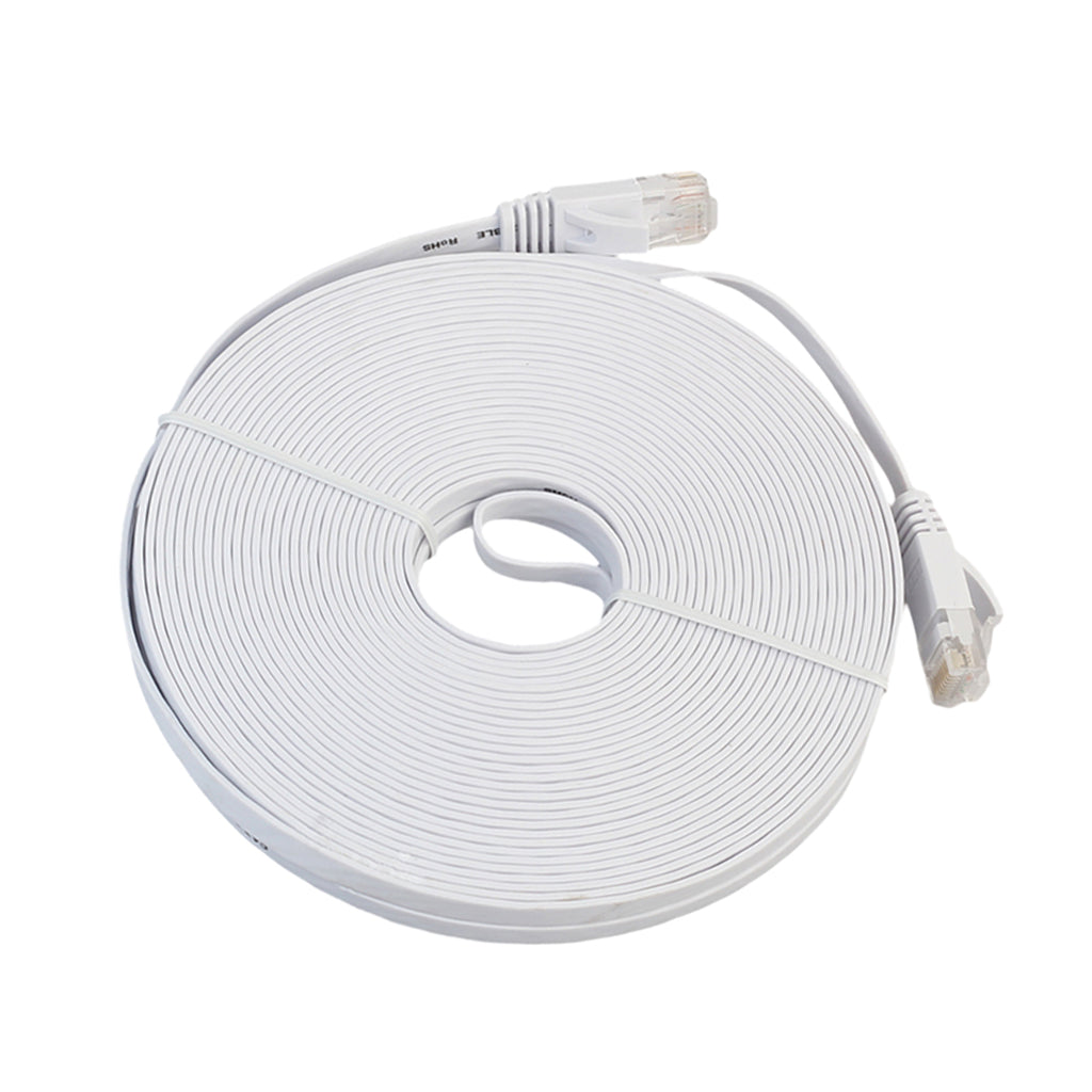 CAT6 Cable Ethernet Lan Network CAT 6 RJ45 Patch UTP Cord Internet White 15 Meters