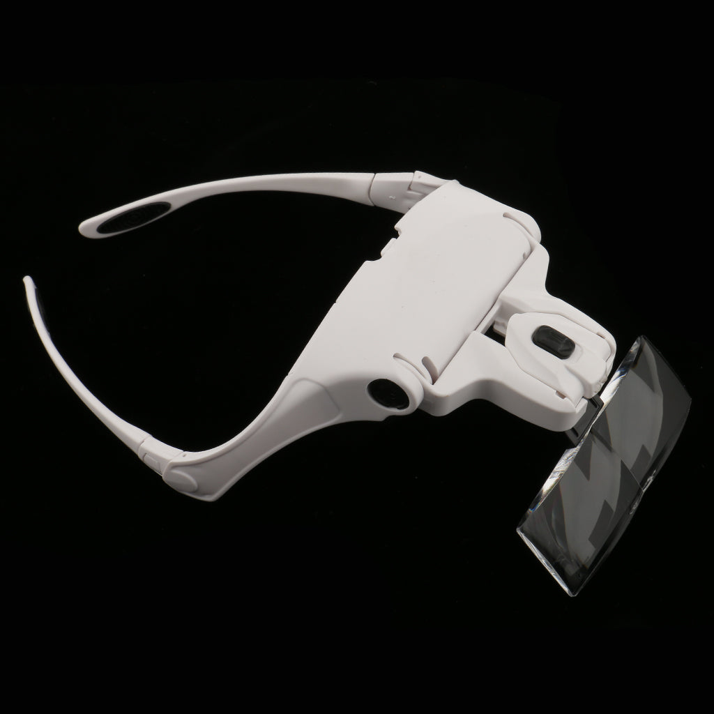 5 Lens Headband Double LED Lamp Head Light Jeweler Watch Repair Precise Work Handset Magnifier Magnifying Glass Loupe