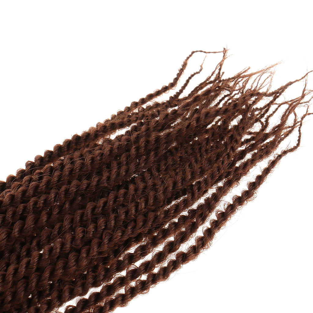 32 Strands/Pack Synthetic Hair Twist Crochet Braid Hair Extension 55cm Red Brown