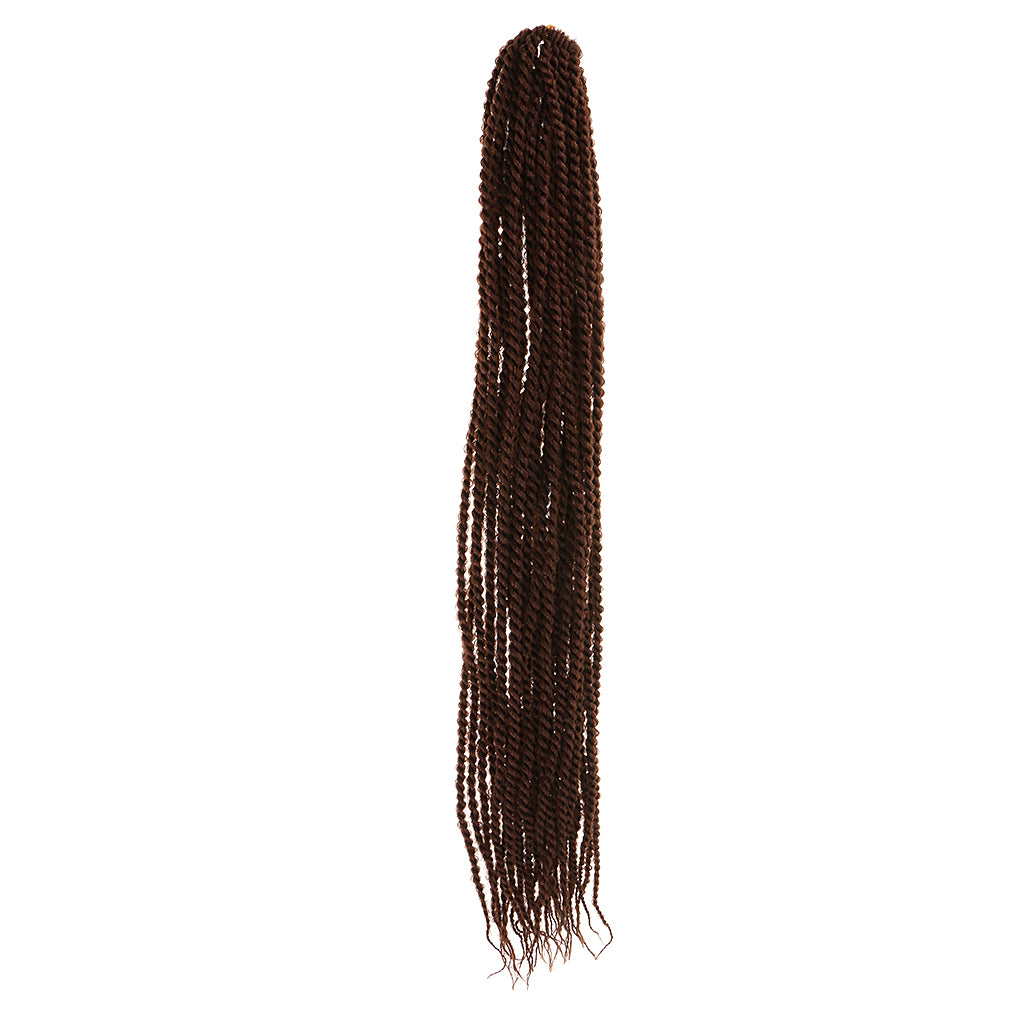 32 Strands/Pack Synthetic Hair Twist Crochet Braid Hair Extension 55cm Red Brown