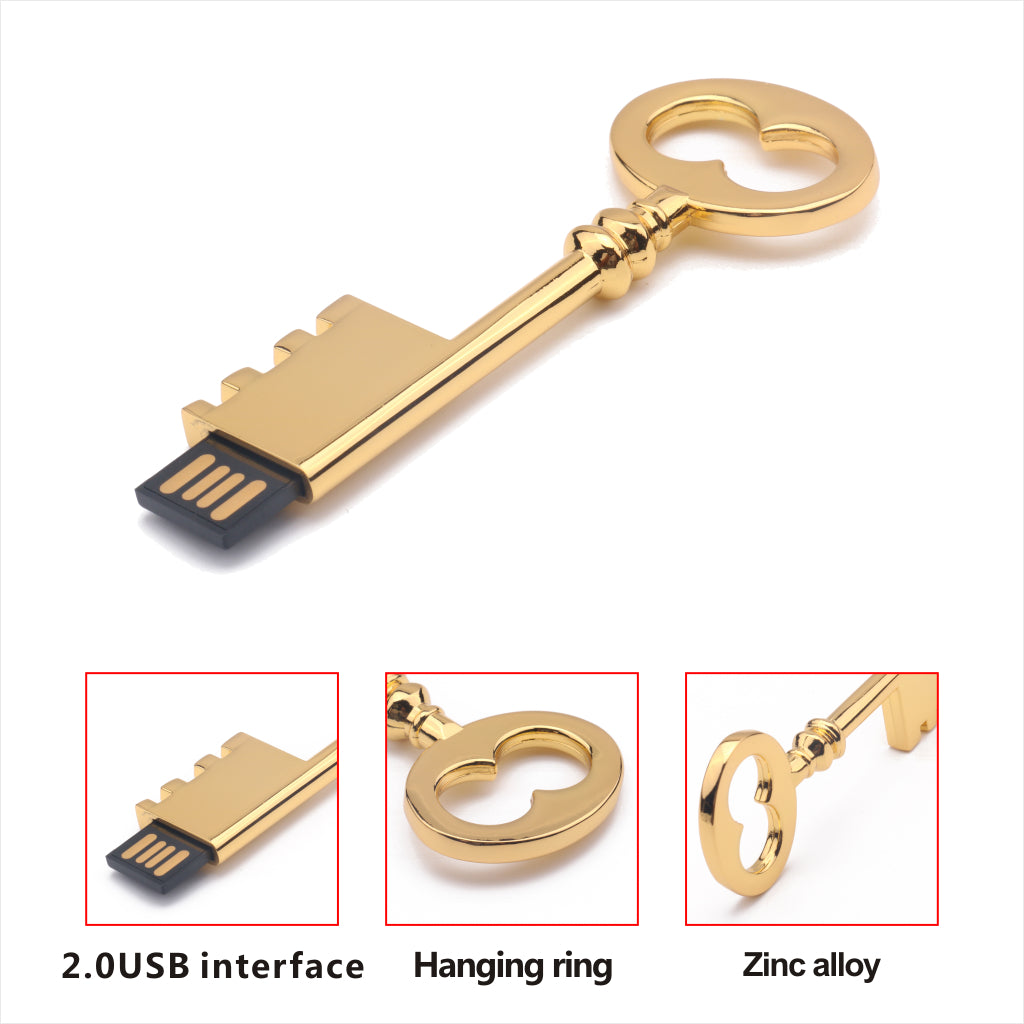 Memory Stick USB Flash Drive Disk Data Storage Retro Metal for Laptop 16 GB