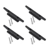 4 Pieces Durable Black Nylon Marine Kayak Boat Yacht Canoe Dinghy Cleat Mooring Deck Mount Anchor Rope Line Cleat Open Base Hardware