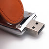 PU-Leather Clamshell Flash Drive Memory Stick Storage Thumb for Computer Brown 8GB