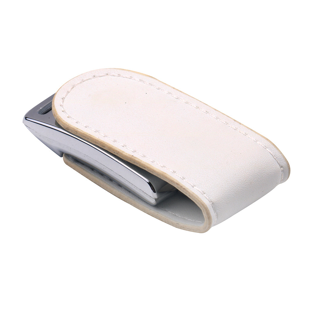 PU Leather Clamshell Flash Drive U-Pan Disk Memory Stick USB 2.0 for PC Laptop White16GB