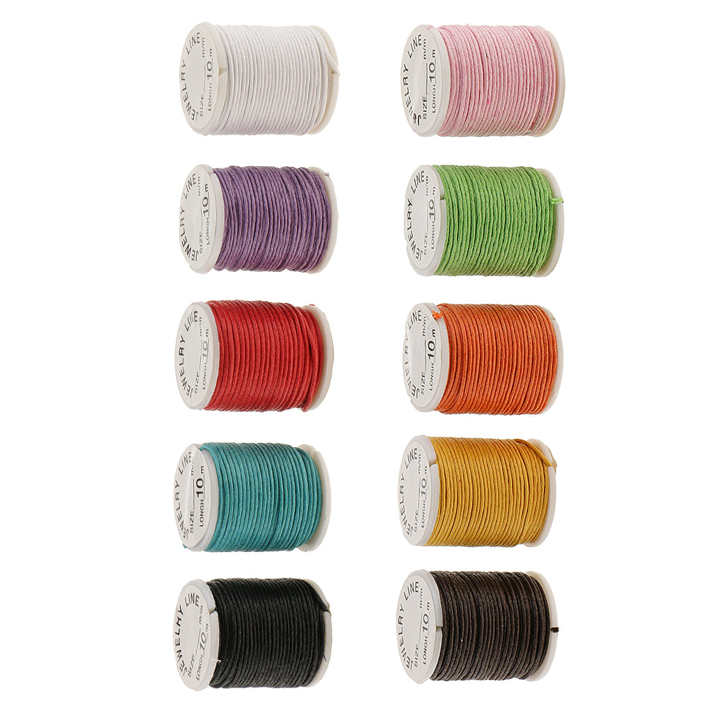 10 Rolls Cotton Cords Strings Ropes For DIY Bracelet Beading Jewelry Making