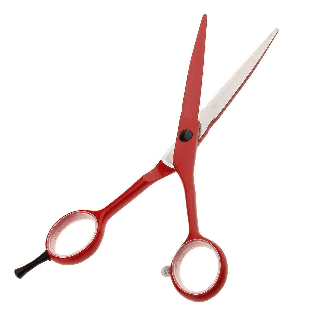 Professional 6 Inch Hair Cutting Thinning Scissors Hairdressing Salon Barber Shears Straight Edge Red