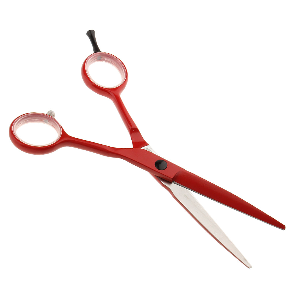 Professional 6 Inch Hair Cutting Thinning Scissors Hairdressing Salon Barber Shears Straight Edge Red