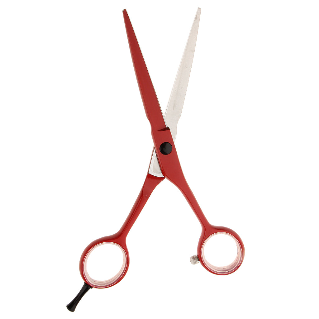 Professional 6 Inch Hair Cutting Thinning Scissors Hairdressing Salon Barber Shears Straight Edge Red