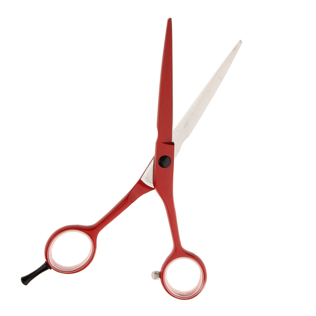 Professional 6 Inch Hair Cutting Thinning Scissors Hairdressing Salon Barber Shears Straight Edge Red