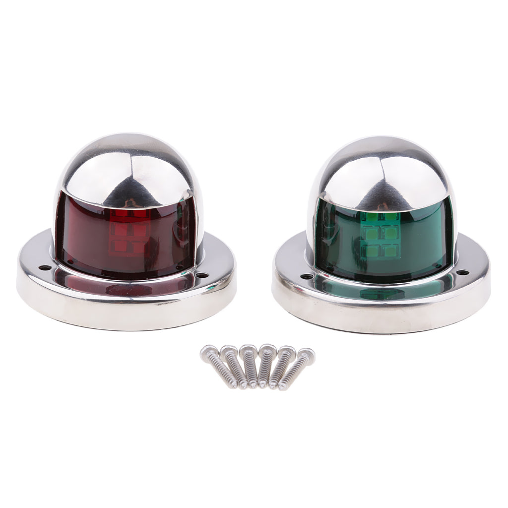 1 Pair Marine Boat Yacht LED Light 12V Stainless Steel Bow Navigation Lights