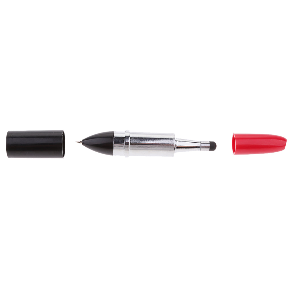 Lipstick-Shaped Mini Size Easy-Carry Touch Stylus Pen with Two Uses, for Capacitive Touch Screen Universal Touch Screen Stylus Pen, and Ballpiont Pen Red