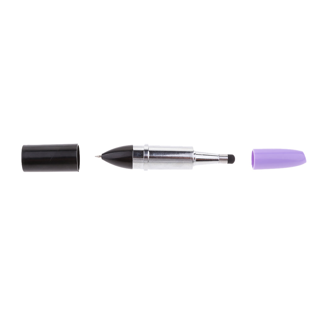 Lipstick-Shaped Mini Size Easy-Carry Touch Stylus Pen with Two Uses, for Capacitive Touch Screen Universal Touch Screen Stylus Pen, and Ballpiont Pen Purple