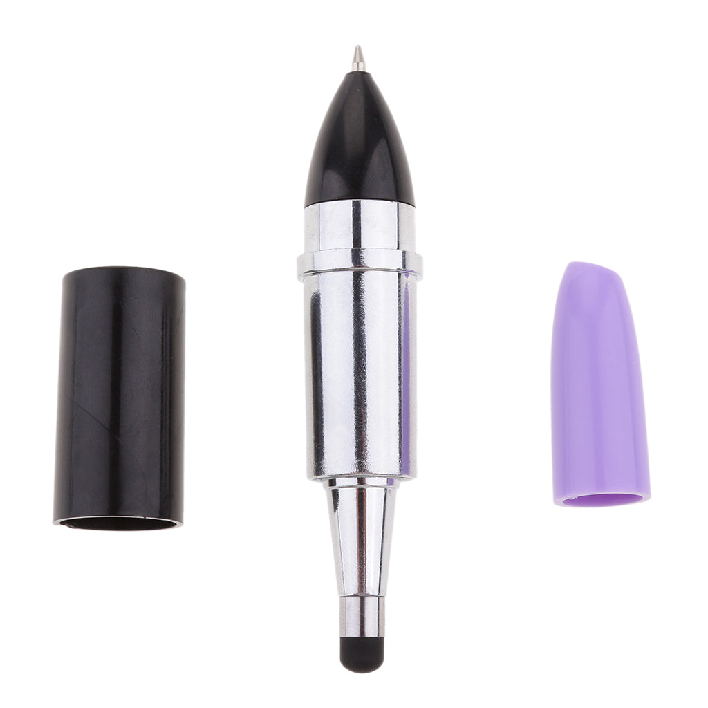 Lipstick-Shaped Mini Size Easy-Carry Touch Stylus Pen with Two Uses, for Capacitive Touch Screen Universal Touch Screen Stylus Pen, and Ballpiont Pen Purple