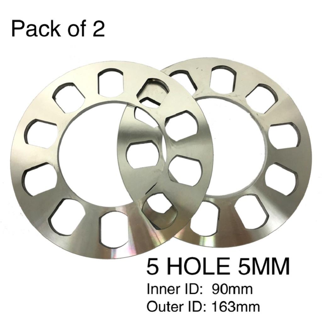 2 Pieces Car Wheel Spacers 5 Hole 5mm Fit 5 Lug 5X114.3 5X120 5X120.7 5X127