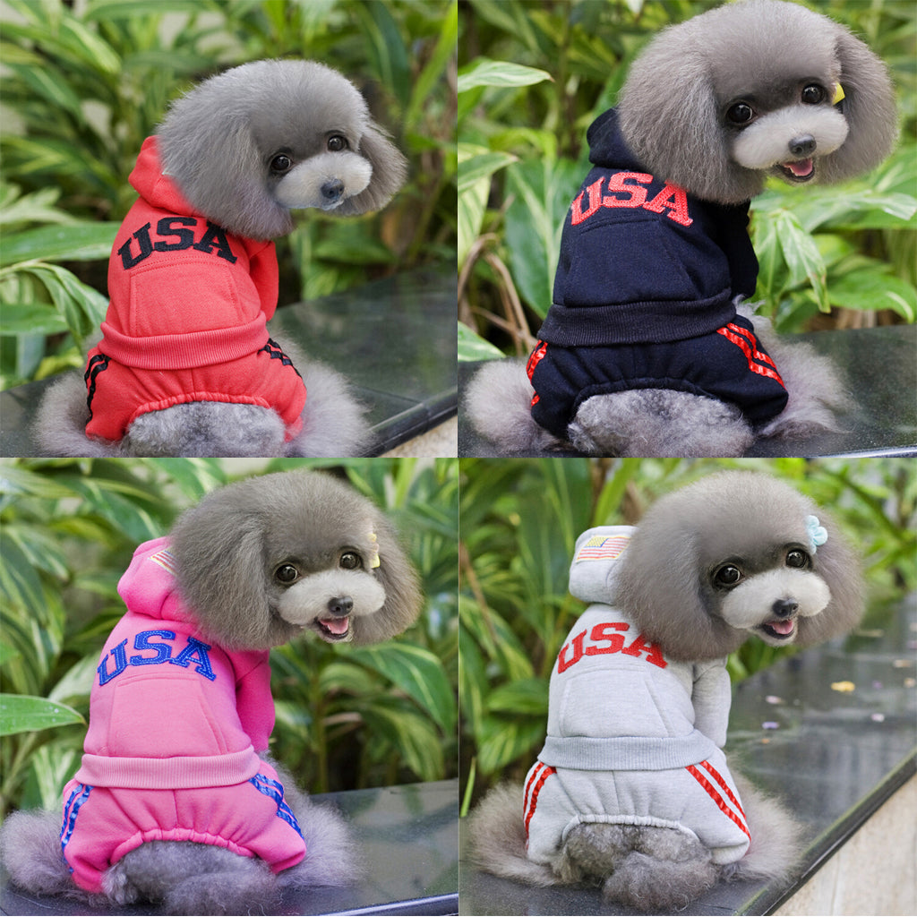 Soft Comfortable Fashionable Design Dog Puppy Hoodie Jumpsuit Coat Jacket Costume Outfit Clothing Accessory Pet Supplies Grey M