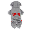 Soft Comfortable Fashionable Design Dog Puppy Hoodie Jumpsuit Coat Jacket Costume Outfit Clothing Accessory Pet Supplies Grey M