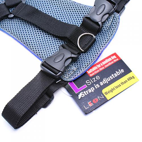 Breathable Synthetic Fabric With Nylon Webbing Straps Dog Harness Safety Equipment Pet Supplies Blue L