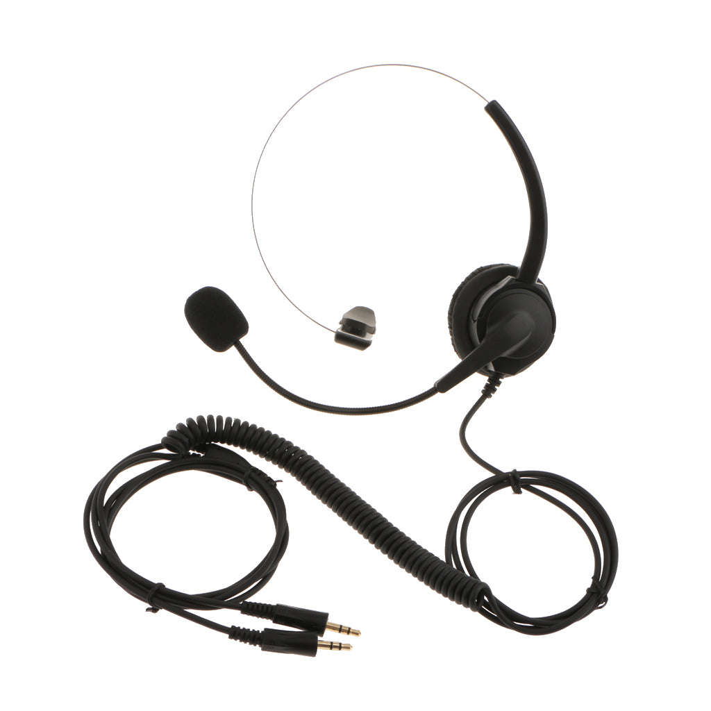 Telephone Headset 2.5mm Noise Cancelling with Mic Over Head for Call Center