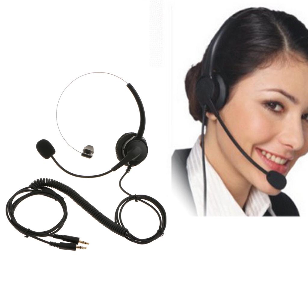 Telephone Headset 2.5mm Noise Cancelling with Mic Over Head for Call Center