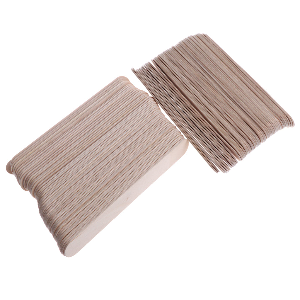 100 Pcs/pack Wooden Wax Applicator Spatulas Sticks Hair Removal Waxing Disposable Sticks