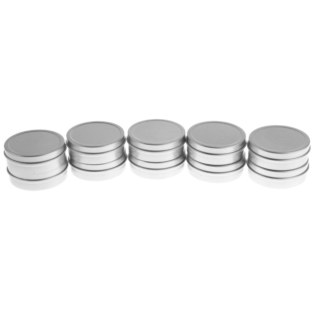 10x 60ml Round Aluminum Cosmetics Cream Empty Lip Balm Containers Jars Tin