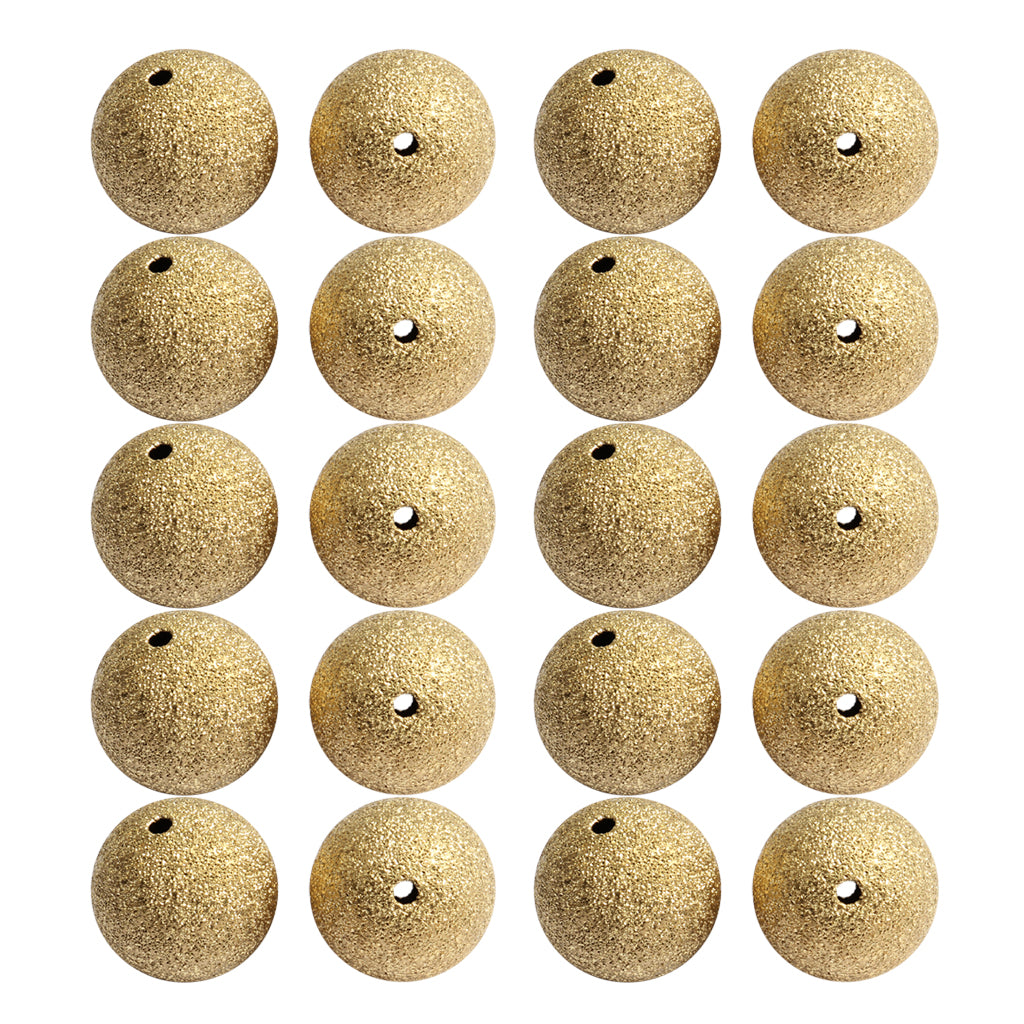 20 Pieces Round Metal Brass Loose Spacer Beads Charms for Jewelry Pendant Making 16mm