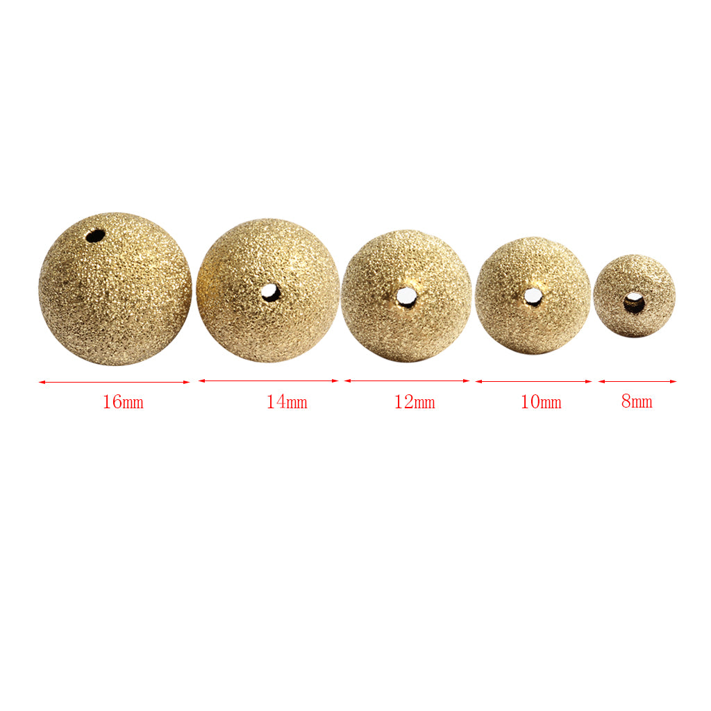 20 Pieces Round Metal Brass Loose Spacer Beads Charms for Jewelry Pendant Making 16mm