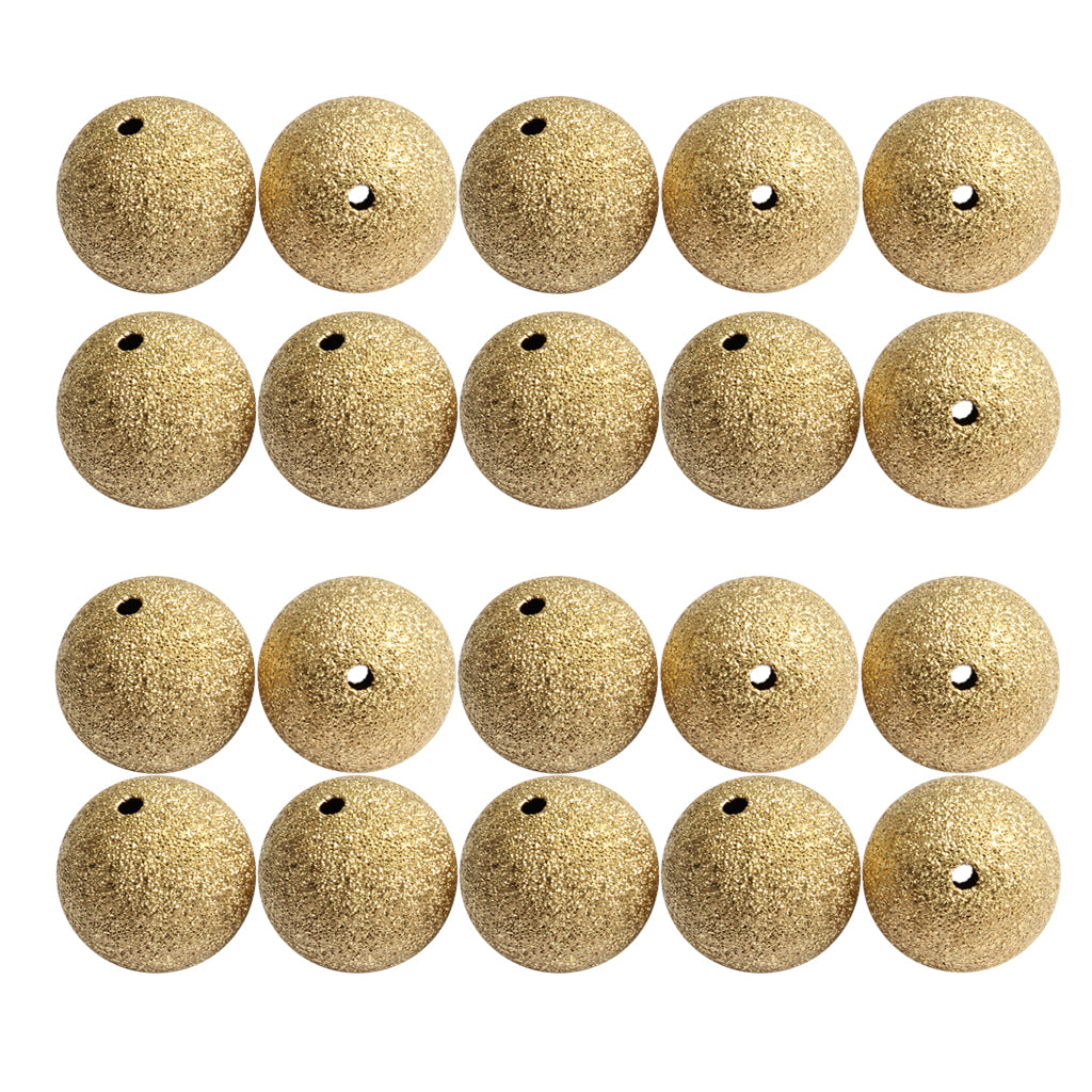 20 Pieces Round Metal Brass Loose Spacer Beads Charms for Jewelry Pendant Making 16mm