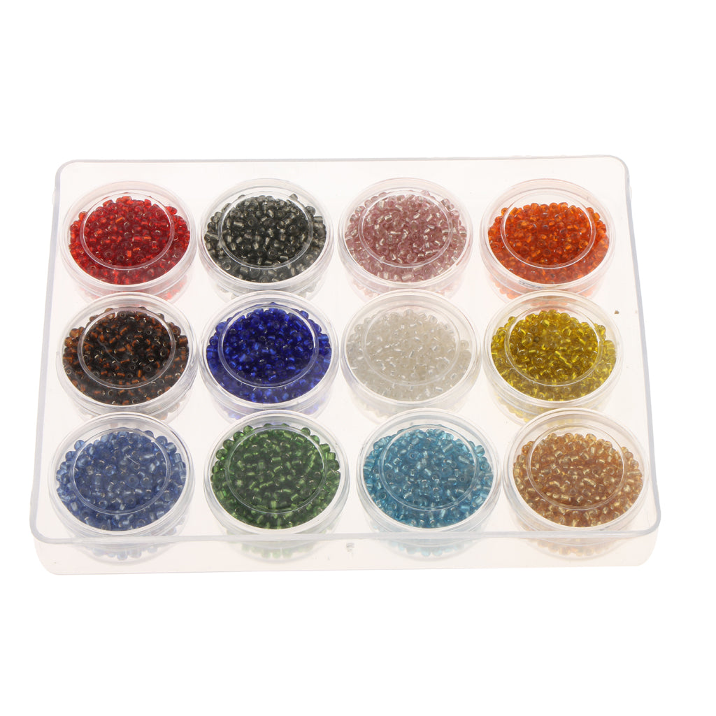 3600pcs Multicolor 2mm Loose Beads Glass Seed Beads for DIY Bracelets,Necklaces Jewelry Making Box Kit