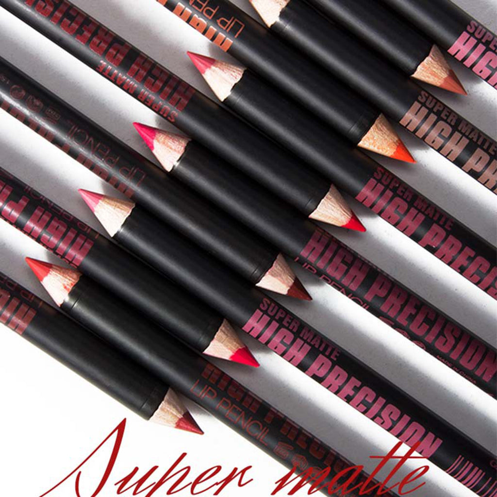 Lasting & Waterproof 12Color Matt Lip Liner Pencil+Liquid Eyeliner Pen Eye Lip Contour Set Makeup Comestics